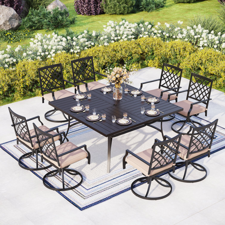 Lark Manor Ballarat 8 Person Square Outdoor Dining Set with